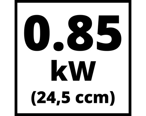Plaque signalétique indiquant 0,85 kilowatt et 24,5 centimètres cubes
