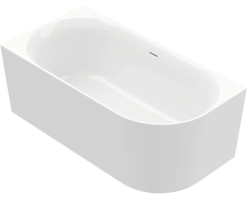 Baignoire gain de place semi-îlot OTTOFOND BW Afinar Corner XS 80 x 155 cm blanc brillant lisse 703940