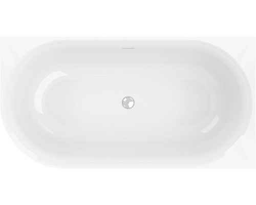 Baignoire de forme ovale avec drain