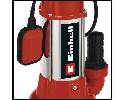 Pompe d''eaux chargées Einhell avec interrupteur à flotteur et raccord de tuyau