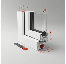 Balkontür Kunststoff ARON Basic weiss 1000x2000 mm DIN links 2xESG-thumb-3 Balkontür Kunststoff ARON Basic weiss 1000x2000 mm DIN links 2xESG-thumb-3