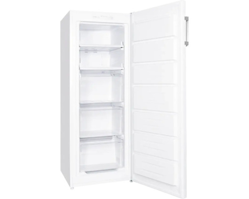 Congélateur ouvert avec étagères et compartiments