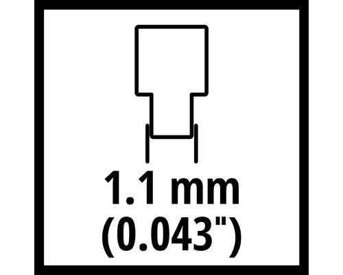 Zeichnung des Stiftdurchmessers 1,1 Millimeter