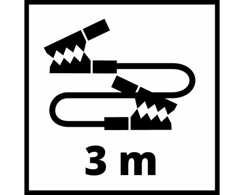 Symbol für Starthilfekabel mit drei Meter Länge