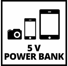 5 Volt Powerbank Symbol für Kamera, Smartphone und Tablet
