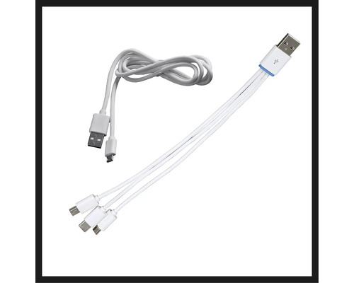 Mehrfach-USB-Ladekabel mit USB-A-, USB-Micro- und USB-C-Anschlüssen