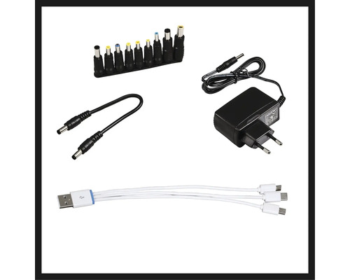 Netzteil mit Adaptern und USB-Kabeln