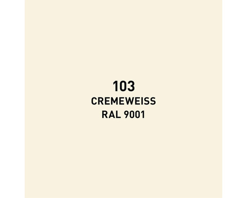 Farbmuster Cremeweiß Farbton 103 RAL 9001