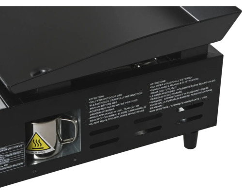 Grill avec avertissements et précautions