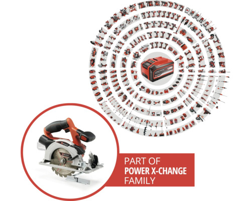 Einhell Power X-Change famille avec scie circulaire et batterie