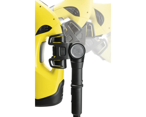 Vue détaillée d''un nettoyeur de vitres avec perche télescopique