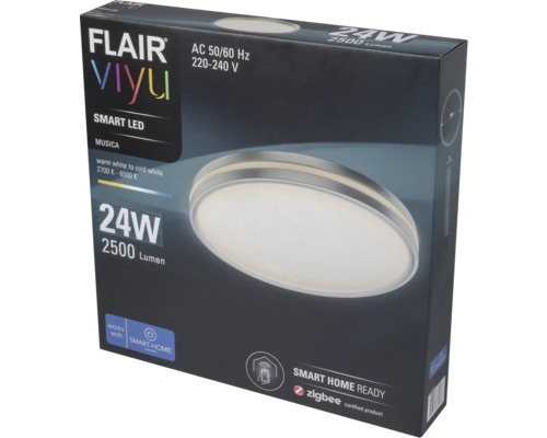 Emballage d''un plafonnier LED intelligent Flair Viyu 24 watts