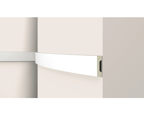 Gros plan d''une moulure quart de rond blanche