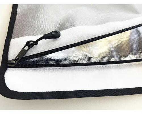 Detailansicht einer Tasche mit Reißverschluss