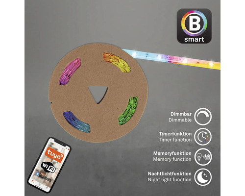 Ruban LED B Smart sur rouleau avec smartphone et fonctions