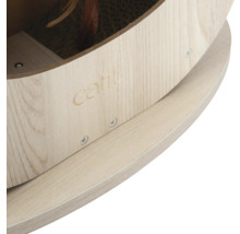 Vue détaillée d''un griffoir pour chat Catit en bois avec surface à griffer en carton