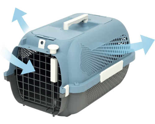 Cage de transport pour animaux avec trous de ventilation et porte métallique