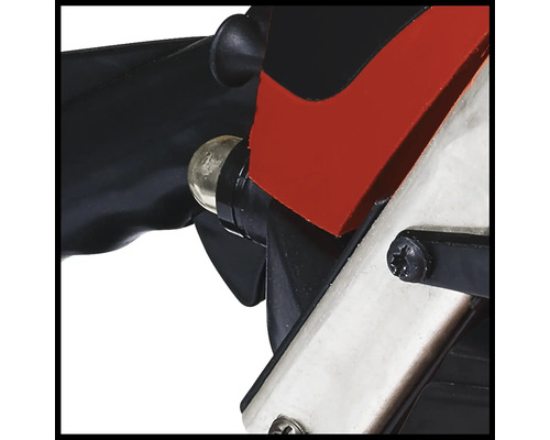 Vue détaillée d''un taille-haie : éléments de commande et boîtier.