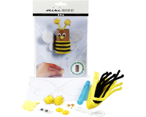 Mini Kreativset zum Basteln einer Biene mit Bastelmaterialien