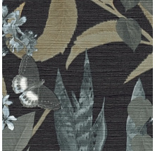 Tapete mit Pflanzen-, Blumen- und Schmetterlingsmuster