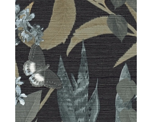 Tapete mit Pflanzen-, Blumen- und Schmetterlingsmuster