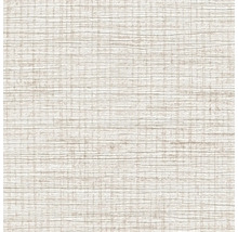 Nahaufnahme einer hellen Vliestapete mit feiner Gewebestruktur