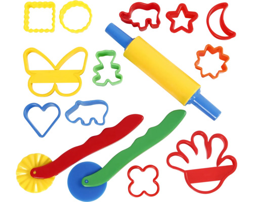 Set de formes avec rouleau à pâte et molettes à pâte