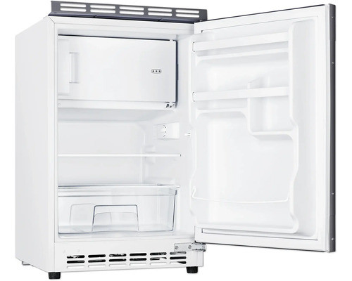 Mini-réfrigérateur ouvert avec étagères