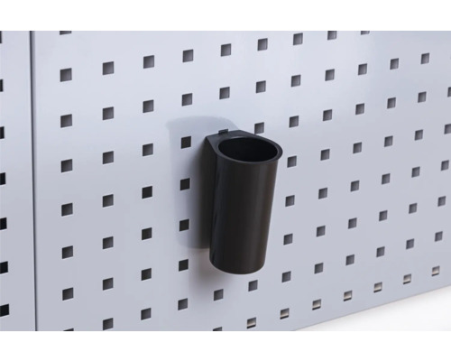 Panneau perforé avec gobelet à outils noir