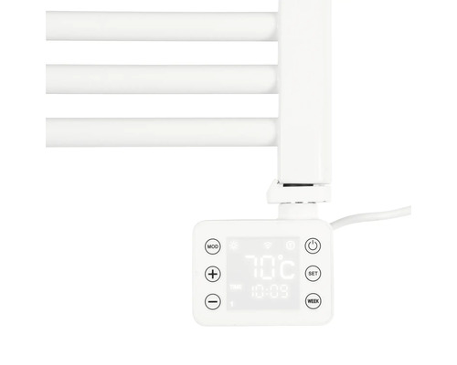 Vue détaillée d''un thermostat de radiateur avec affichage numérique