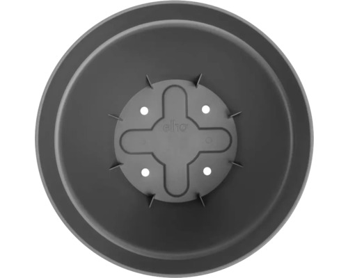 Unterseite eines runden Pflanzgefäßes mit Elho Logo