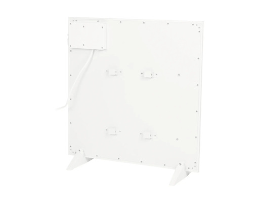 Vue arrière d''un chauffage infrarouge blanc avec pieds