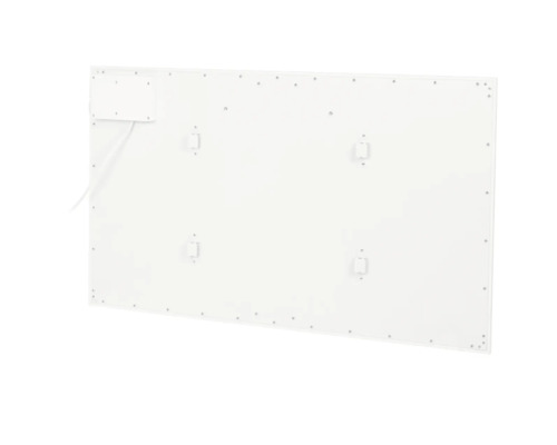 Arrière d''un chauffage infrarouge avec boîtier de raccordement et éléments de fixation