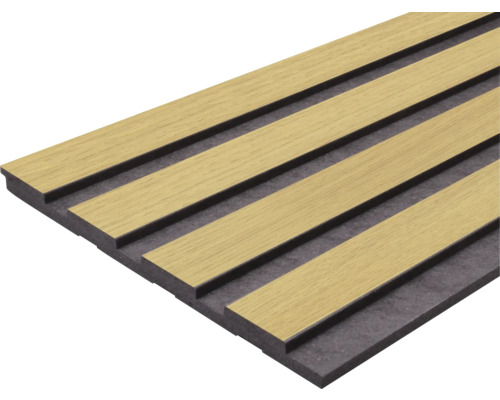 Akustikpaneel mit Holzlamellen auf Filzträger