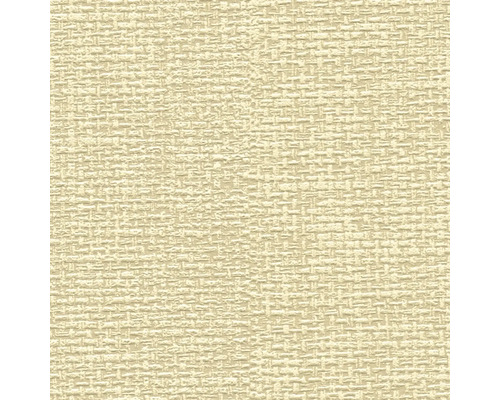 Nahaufnahme einer beigen Vinyltapete mit Textilstruktur