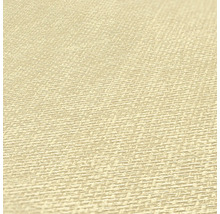 Detailansicht einer beigen Vinyltapete mit Textiloptik.
