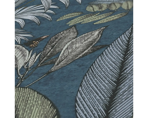 Nahaufnahme einer gemusterten Tapete mit botanischem Druck