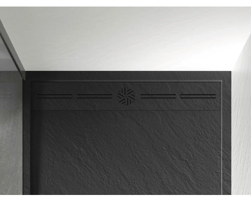 Receveur de douche avec motif en pierre et écoulement