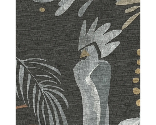 Papier peint avec motif de cacatoès et de palmiers