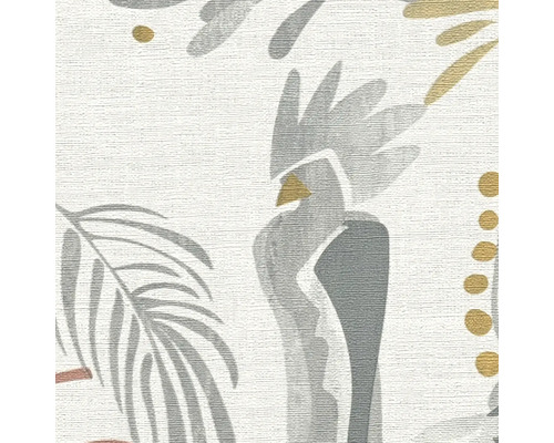 Papier peint avec motif de cacatoès et de plantes