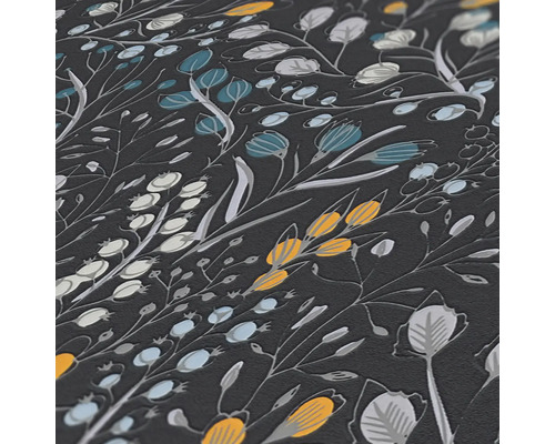 Gros plan d''un papier peint avec un motif floral