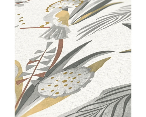 Gros plan d''un papier peint avec motif de plantes