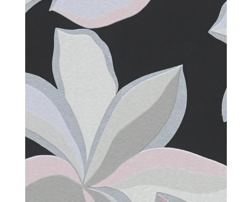Vue détaillée d''un papier peint avec motif floral sur fond sombre
