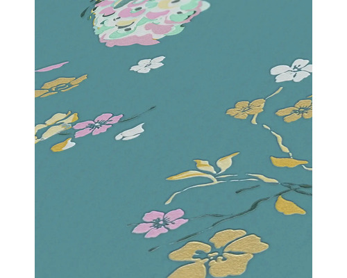 Nahaufnahme einer Tapete mit Blumenmuster