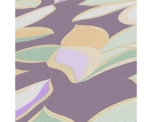 Gros plan d''un papier peint texturé avec un motif floral
