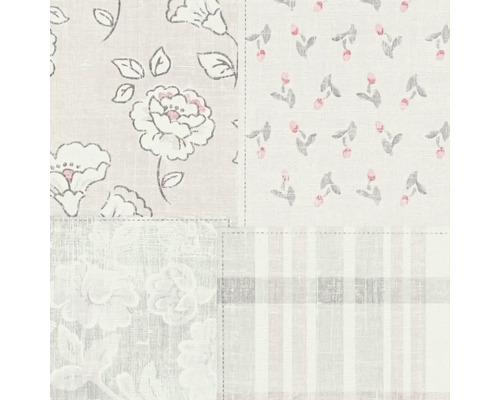 Tapete mit Blumen- und Streifenmuster