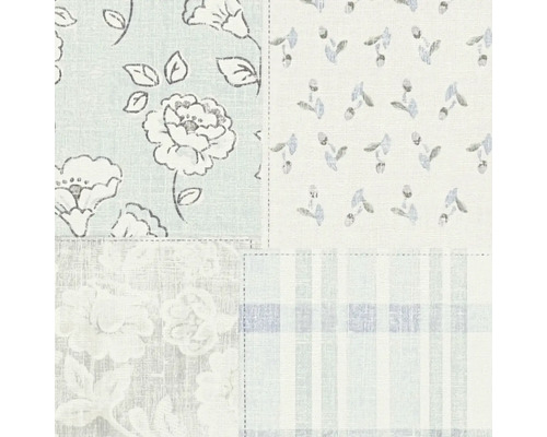 Tapete mit floralem Muster und Karomuster