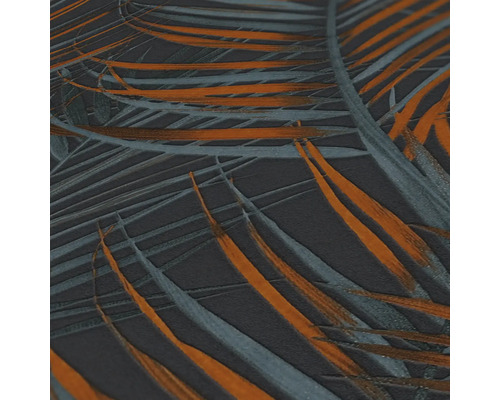 Gros plan d''un papier peint avec un motif de feuille de palmier