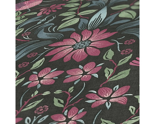 Papier peint à motif de fleurs et d''oiseaux
