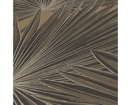 Gros plan d''un papier peint à motifs avec des motifs de feuilles de palmier